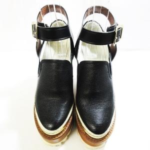 UNDERCOVER シャークヒールパンプス ウェッジソール N6F51-1 黒 XXS
