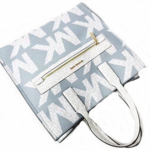 MICHAEL KORS KENLY ラージトート 2WAY ハンドバッグ 総柄 ロゴ ブルー