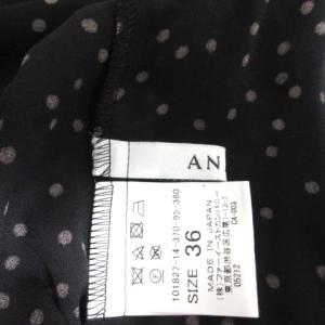 ANAYI ひざ丈ドットワノースリーブンピース 36 ブラック 