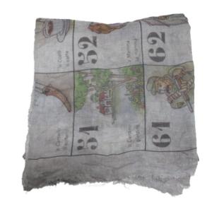 Faliero Sarti 総柄カシミヤ混マフラー グレー