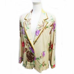 FASHION テーラードジャケット 花柄 ベージュ