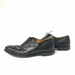 Crockett & Jones メダリオンシューズ ストレートチップ ビジネスシューズ 黒