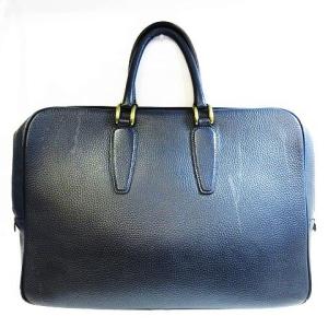 TOFF&LOADSTONE シボレザー ブリーフケース ハンドバッグ ネイビー 0127 IBO19