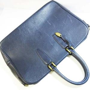 TOFF&LOADSTONE シボレザー ブリーフケース ハンドバッグ ネイビー 0127 IBO19
