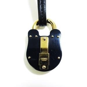 LOEWE チャーム カデナ 南京錠 ストラップ ネイビー ゴールド