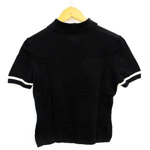 Salvatore Ferragamo ヴァラ金具 ポロシャツ Tシャツ スキッパーシャツ 半袖 ブラック ホワイト S 0202