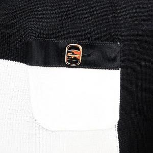Salvatore Ferragamo ヴァラ金具 ポロシャツ Tシャツ スキッパーシャツ 半袖 ブラック ホワイト S 0202