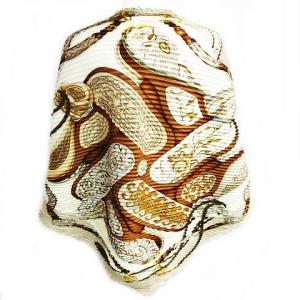 Festival カレ90 プリーツスカーフ ブラウン ベージュ