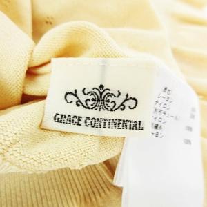 GRACE CONTINENTAL ドットチュール刺繍ニットトップ 近年モデル カットソー セーター 長袖 花柄 裾フリル