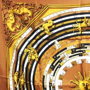 HERMES カレ90 DIES ET HORE ホロスコープ 占星術 星座 大判 スカーフ