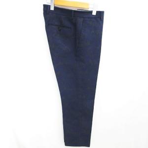 ETRO スラックスパンツ ホース アニマル柄 ペイズリー 総柄 イタリア製 48 ネイビー