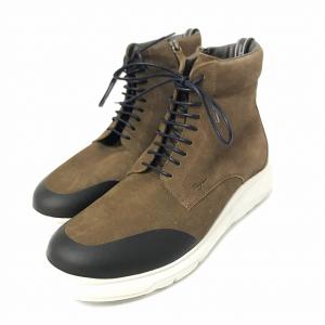 Salvatore Ferragamo WORLD スエード ブーツ スニーカー サイドジップ 茶