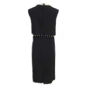 Diagram GRACE CONTINENTAL ビーズ ビジュー装飾 ドレス ワンピース 無地 ロング丈 ノースリーブ レイヤード バックスリット フォーマル バックファスナー