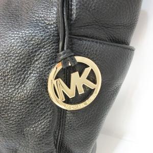 MICHAEL Michael Kors シボ レザー チェーン ショルダーバッグ トートバッグ ハンドバッグ チャーム ブラック