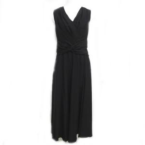 美品 3703 5140-3 近年モデル カシュクールドレープドレス ワンピース ブラック