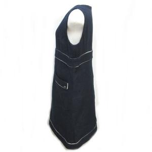 CHANEL ノースリーブツイードワンピース ココマーク 40 紺 P51591V38002 AZ870