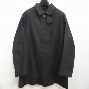 MACKINTOSH スコットランド製 ゴム引き ライナー付 ステンカラーコート 比翼 ジャケット チェック ブラック 40 約M~L 0410