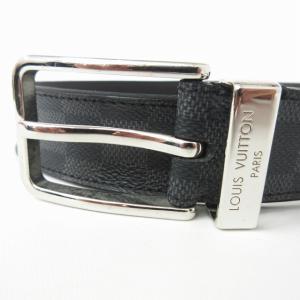 LOUIS VUITTON ダミエ グラフィット サンチュール ポンヌフ ベルト M9402 シルバー金具 ビジネス 黒 36