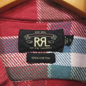 RRL ヘビーネルシャツ チェック ポケット 国内正規 長袖 レッド ブルー S 0418 IBO22