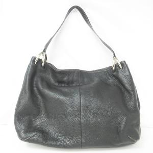 FURLA 美品 イタリア製 ワンショルダーバッグ シボレザー 本革 フリンジ チャーム付 ブラック 0504 IBO22