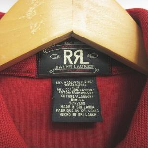 RRL ラルフローレン ヴィンテージ 美品 ハーフジップ セーター ニット カットソー トップス 長袖 レッド S 0508