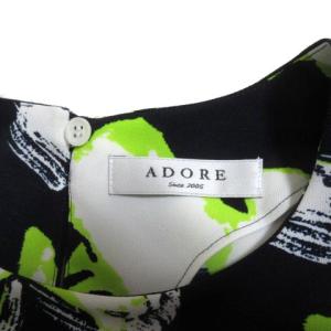 ADORE 近年 カットソー 半袖 花柄 プルオーバー バタフライスリーブ 38 ネイビー