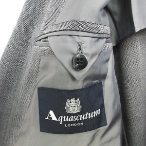 Aquascutum テーラードジャケット ブレザー ウール シルク混 背抜き 2B グレー