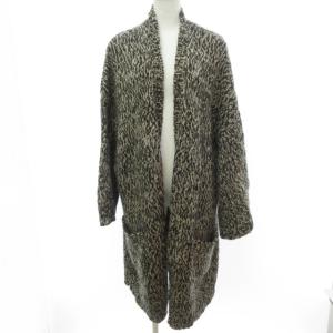 ニット カーディガン コート ロング丈 アイボリー ブラック