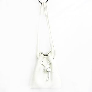 VASIC レザー ショルダーバッグ ハンドバッグ 巾着型 無地 ホワイト