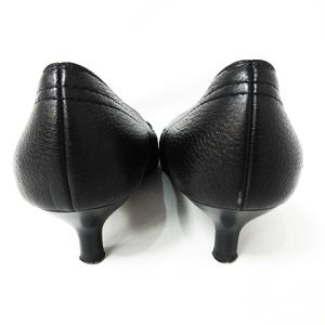 Salvatore Ferragamo ガンチーニ 型押し ヒールパンプス キトンヒール ラウンドトゥ フロントロゴ ブラック 7 1