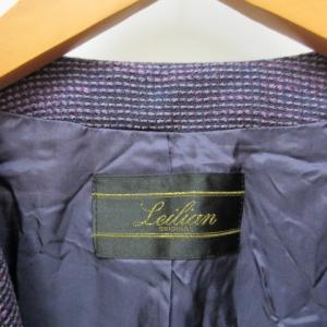 Leilian MOESSMER セットアップ スカートスーツ ツイード ウール 刺繍 紫 パープル 13+