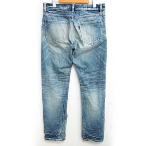 ATTACHMENT デニムパンツ ジーンズ テーパード 加工 セルヴィッジ ブルー