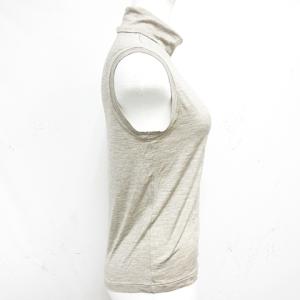 HERMES カットソー シルク ストレッチ ノースリーブ S ベージュ