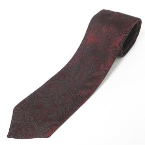 DOLCE&GABBANA ネクタイ シルク 総柄 ジャガード レッド ブラック