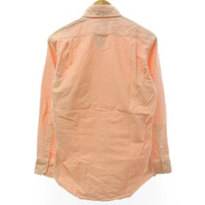 THOM BROWNE オックスフォードシャツ BDシャツ 長袖 ボタンダウンカラー ロゴ 文字 コットン サーモンピンク系 0 約XS相当 IBO25