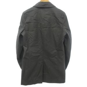 LOUNGE LIZARD ステンカラーコート ジャケット コットン 格子柄 チャコールグレー 2