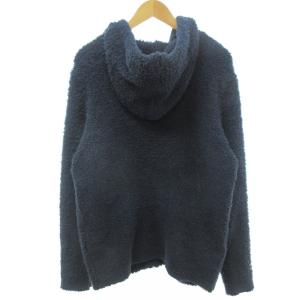 BAREFOOT DREAMS for Ron Herman ボアフリース パーカー RHロゴ 刺繍 ブルー L