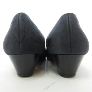 Salvatore Ferragamo ヴァラリボン パンプス ヒール シューズ ゴールド金具 イタリア製 ネイビー 紺 7C 約24?p 0812