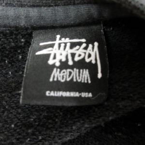 STUSSY トレーナー カットソー コットン ロゴプリント クルーネック ブラック M 0812
