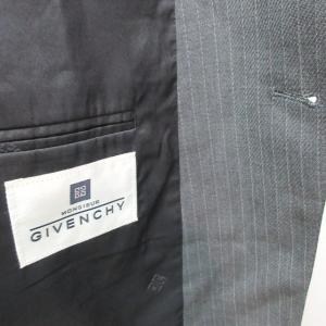 GIVENCHY MONSIEUR セットアップ スーツ ウール ストライプ ダブル 背抜き グレー