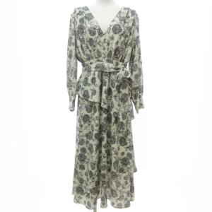 近年 CHARLOTTE ARCHAIC DRESS ワンピース 花柄 ゴムウエスト 長袖 ホワイト