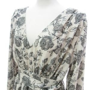 Ameri VINTAGE 近年 CHARLOTTE ARCHAIC DRESS ワンピース 花柄 ゴムウエスト 長袖 ホワイト