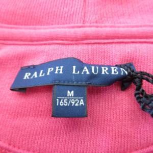 RALPH LAUREN タグ付 パーカー フーディー スウェット コットン ロゴ刺繍 ピンク M