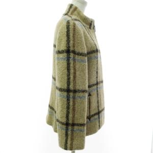 Aquascutum ブルゾン ジャケット コート アルパカ ウール混 チェック柄 スタンドカラー ベージュ 11