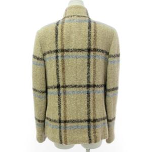 Aquascutum ブルゾン ジャケット コート アルパカ ウール混 チェック柄 スタンドカラー ベージュ 11