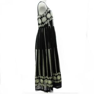 Diagram GRACE CONTINENTAL バイカラーボイルワンピース ロング フラワーレース ギャザー コットンリネン ブラック ホワイト