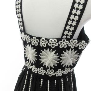 Diagram GRACE CONTINENTAL バイカラーボイルワンピース ロング フラワーレース ギャザー コットンリネン ブラック ホワイト