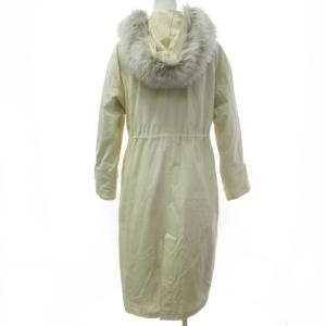 GRACE CONTINENTAL 近年モデル ライナー付モッズコート ミリタリージャケット 中綿 ファー スタンドカラー アイボリー系 白 36 約S相当 IBO26