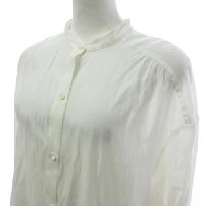 Diagram 近年モデル バンドカラー 刺? レース シャツ ブラウス カットソー 長袖 白 ホワイト 36 S 0828 IBO26