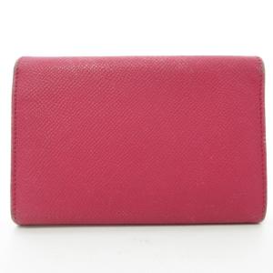 LOEWE アナグラム レザー 二つ折り財布 ウォレット タッセル 革小物 ピンク 0909